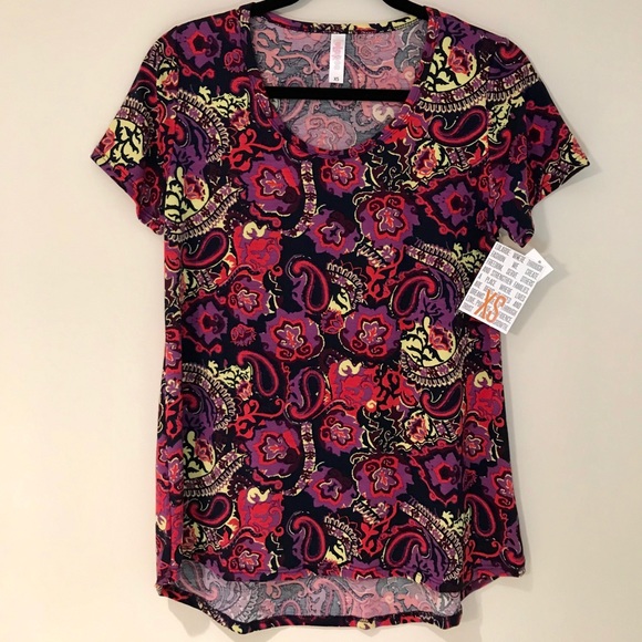 LuLaRoe Classic T Tee Rich Multicolored Pattern XS - Picture 1 of 3